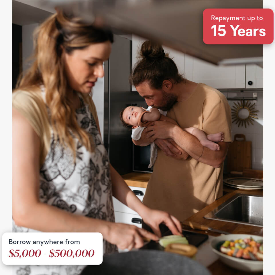 Repayment up to 15 years. Borrow anywhere from $5,000 - $500,000